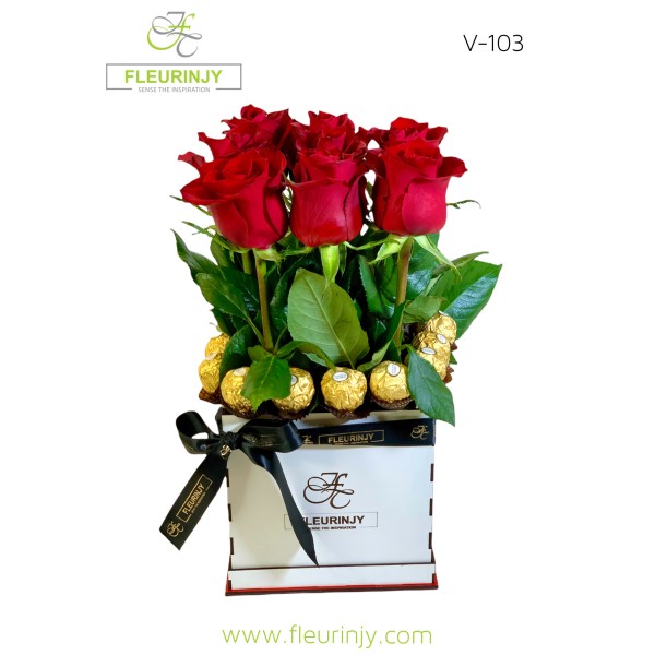 Roses In Box V-103